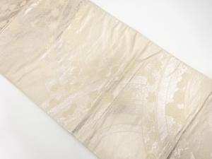 変わり青海波に花・古典柄織り出し　袋帯
